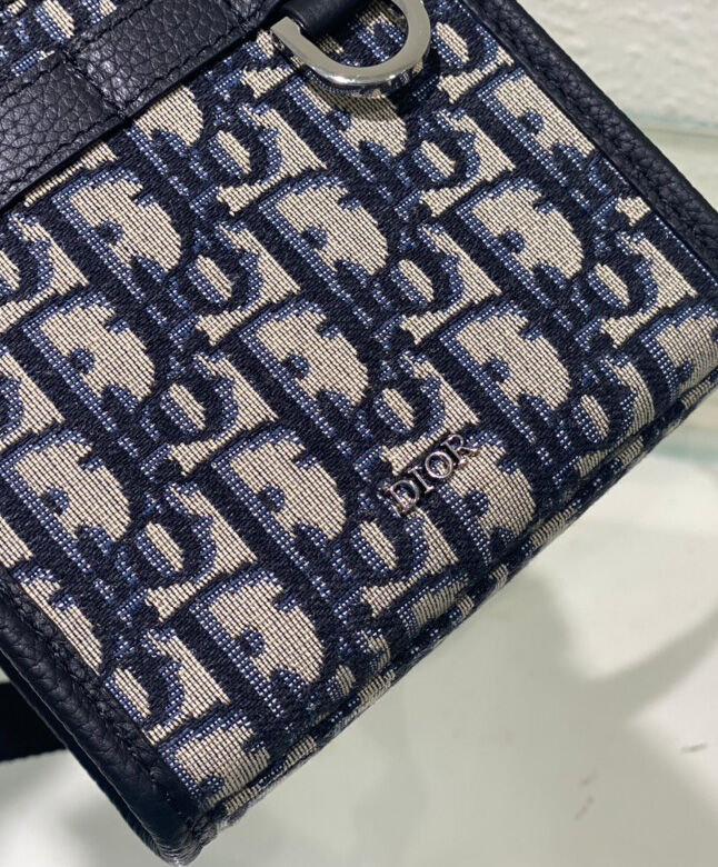 Christian Dior Safari North-South Mini Tote Bag Dark Blue